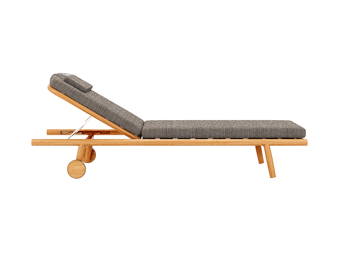 Isabella lounger with cushion side Isabella lounger