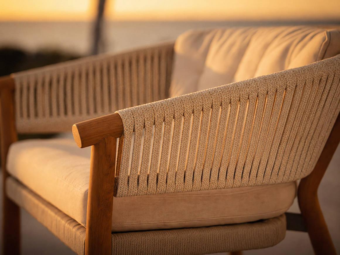 Marcella club detail Marcella club chair - flat rope